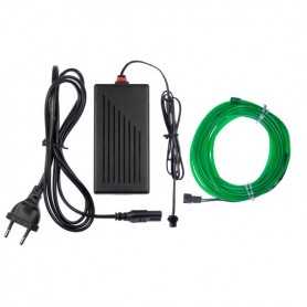 Neon flexible deco maison vert - 5m - diam. 3mm + clignotement