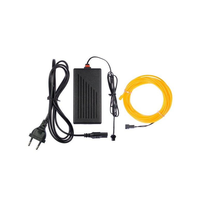 Neón flexible home deco amarillo - 5m - diám. 3mm + tapajuntas