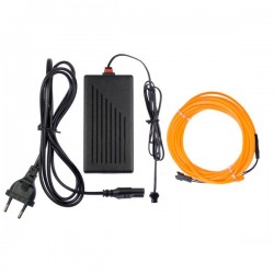 Neon flexible deco maison orange - 5m - diam. 3mm + clignotement