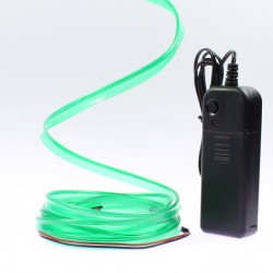 Fil lumineux vert collerette 2m avec alimentation à piles