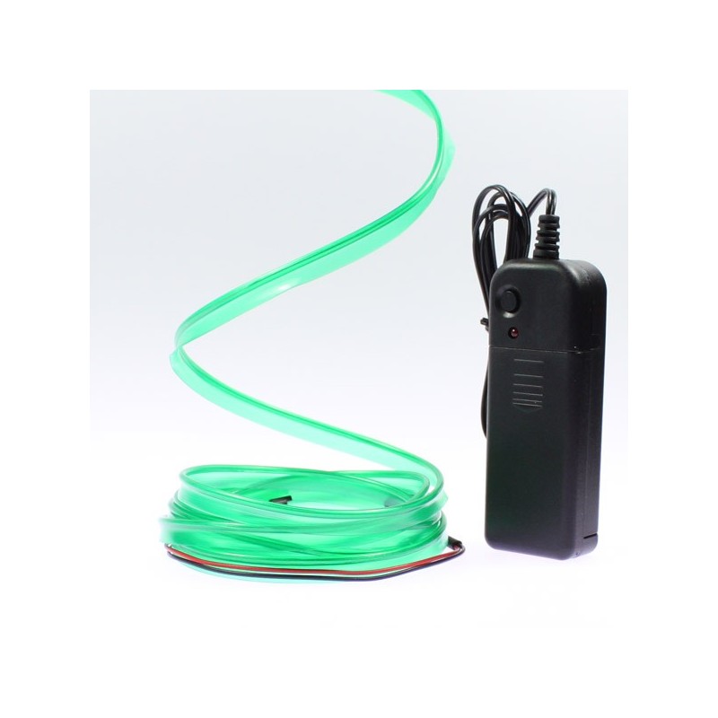 Cable luminoso collar verde 2m con pilas transformador 
