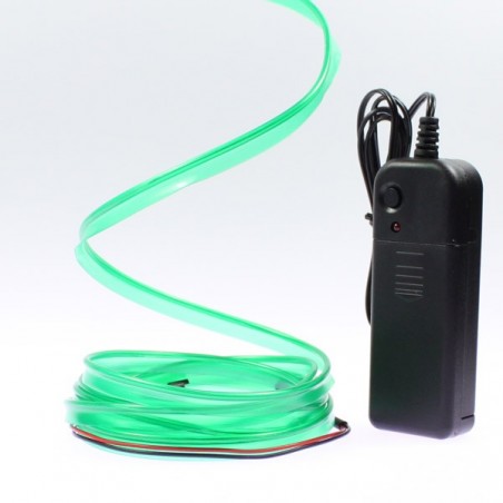 Fil lumineux vert collerette 2m avec alimentation à piles