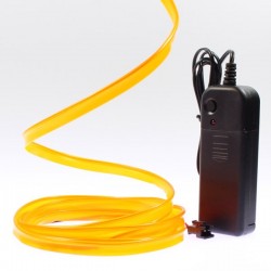 Fil lumineux orange collerette 2m avec alimentation à piles