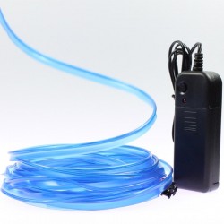 Fil lumineux bleu collerette 5m avec alimentation à piles