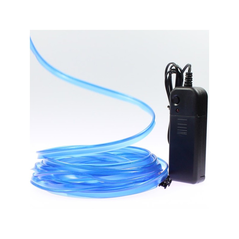 Blaues Lichtkabel mit 5 m langem Halsband und Batteriebetrieb