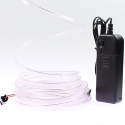 Fil lumineux blanc collerette 5m avec alimentation à piles