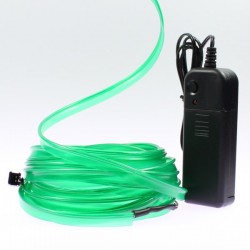 Fil lumineux vert collerette 5m avec alimentation à piles