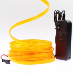 Fil lumineux orange collerette 5m avec alimentation à piles