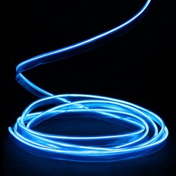 Fil lumineux bleu collerette 2m avec alimentation à piles
