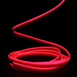 Fil lumineux rouge collerette 2m avec alimentation à piles
