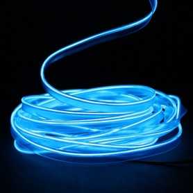 Fil lumineux bleu collerette 5m avec alimentation à piles