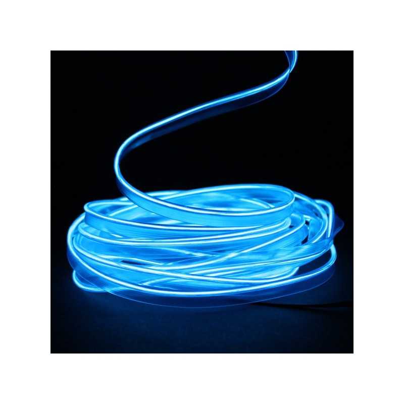 Blaues Lichtkabel mit 5 m langem Halsband und Batteriebetrieb