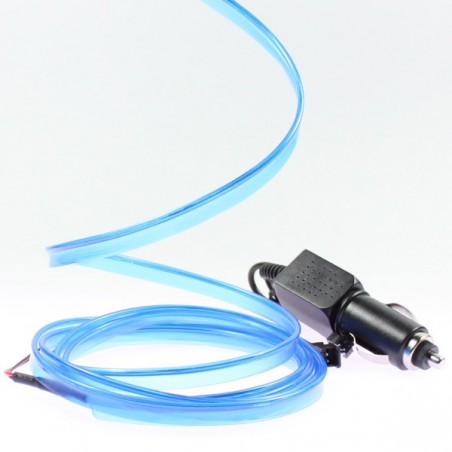 El wire blue car tuning collar + cigar lighter - 2m