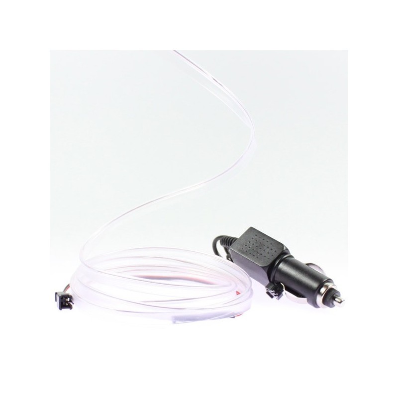 Cable luminoso collar tuning coche blanco + encendedor - 2m