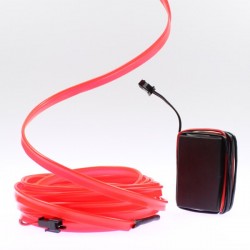 Fil lumineux rouge collerette 5m - tuning auto
