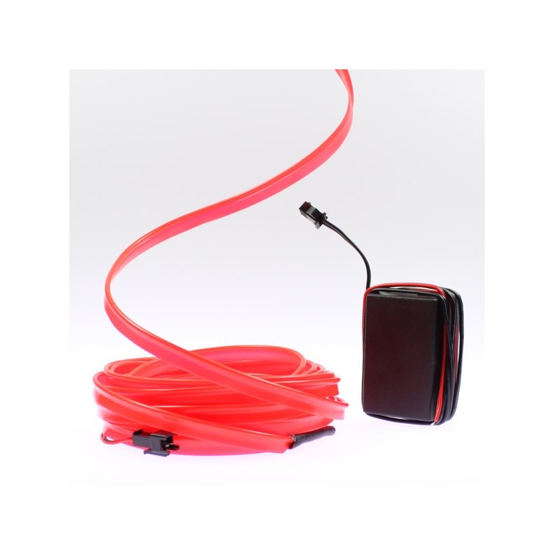 Fil lumineux rouge collerette 5m - tuning auto