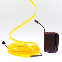 Fil lumineux jaune collerette 5m - tuning auto