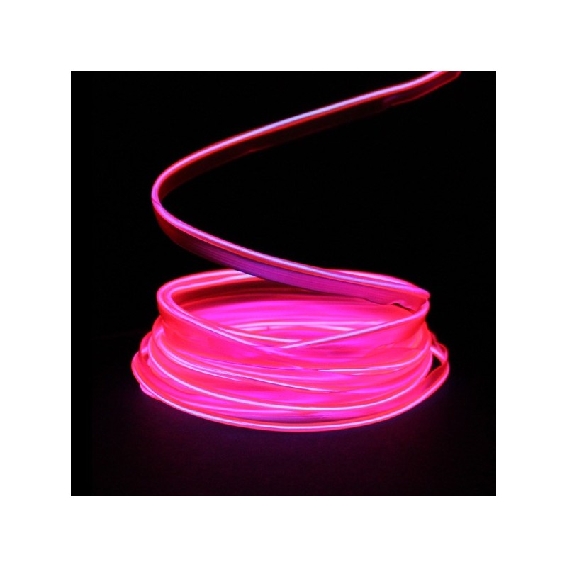 Fil lumineux rose collerette 5m - tuning auto