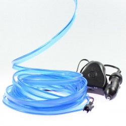 Fil lumineux bleu collerette 5m - tuning auto + capteur de son