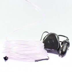 Fil lumineux blanc collerette 5m - tuning auto + capteur de son