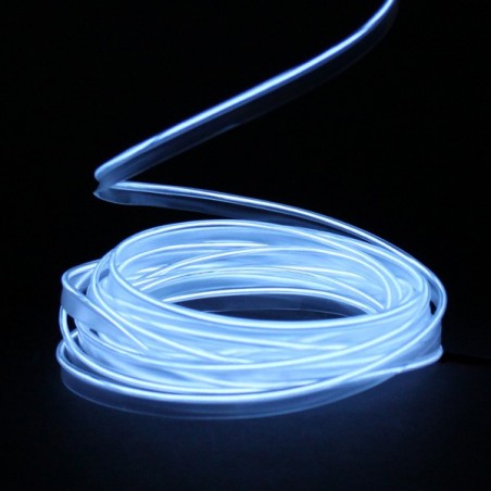 Fil lumineux blanc collerette 5m - tuning auto + capteur de son