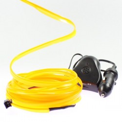 Fil lumineux jaune collerette 5m - tuning auto + capteur de son