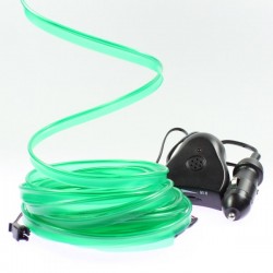 Fil lumineux vert collerette 5m - tuning auto + capteur de son