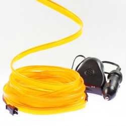Fil lumineux orange collerette 5m - tuning auto + capteur de son