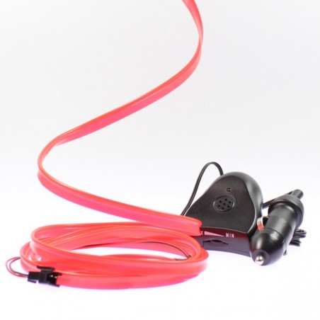 Cable luminoso collar rojo 2m - tuning del coche + sensor de sonido