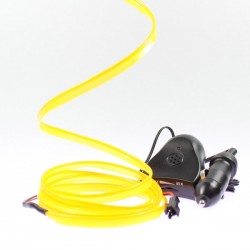 Fil lumineux jaune collerette 2m - tuning auto + capteur de son