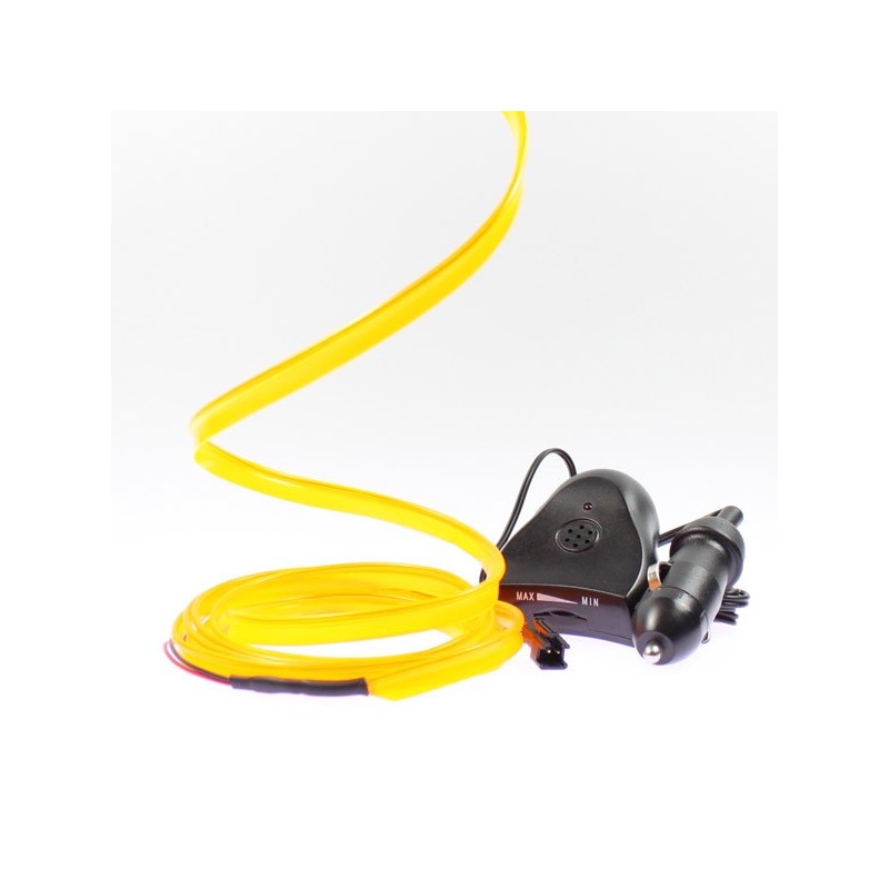 Orangefarbener Leuchtfaden 2m - Autotuning + Soundsensor