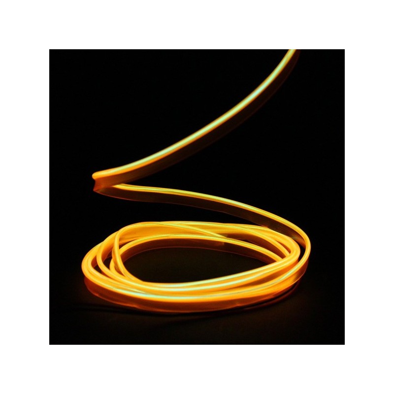Fil lumineux orange collerette 2m - tuning auto + capteur de son