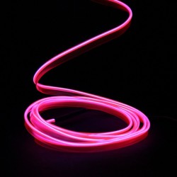 Fil lumineux rose collerette 2m - tuning auto + capteur de son
