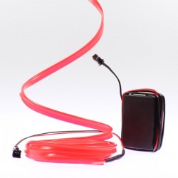 Fil lumineux rouge collerette 2m - tuning auto