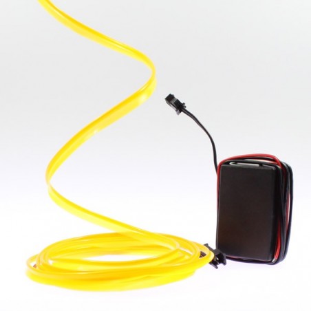 Gelber Leuchtfaden mit Tuning-Kragen PC - 2m
