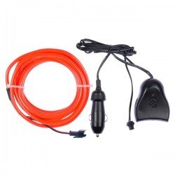 Néon flexiforme rouge tuning auto + capteur de son