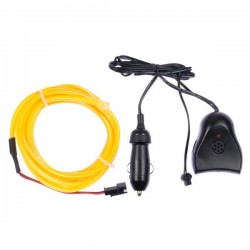 Néon flexiforme jaune tuning auto + capteur de son