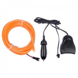 Bendable el wire orange tuning auto + sound sensor