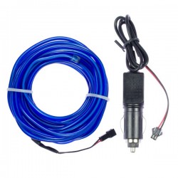 Cable luz moldeable tuning coche azul 2m + mechero