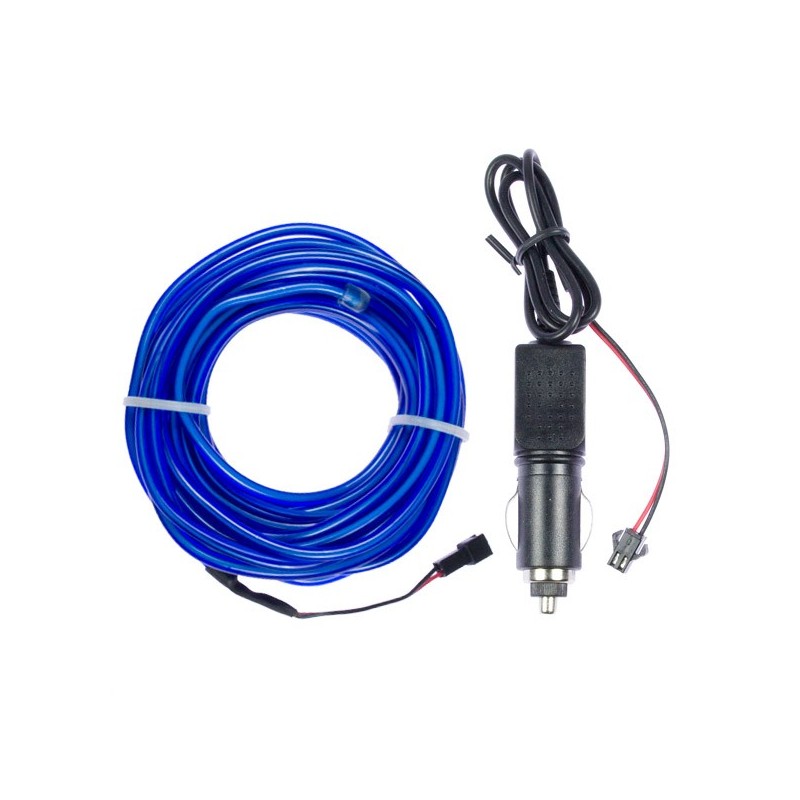 Néon flexiforme bleu tuning auto 2m + allume cigare