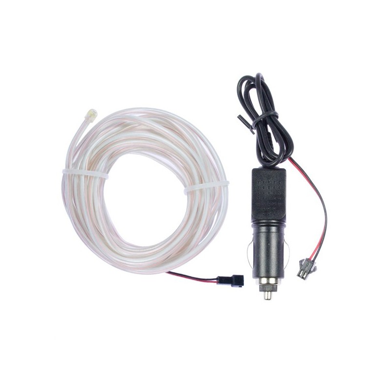 Cable luz moldeable tuning coche blanco 2m + mechero