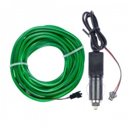 Néon flexiforme vert tuning auto 2m + allume cigare
