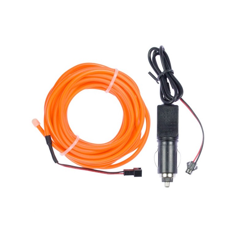 Neonröhre flexiform orange Autotuning 2m + Zigarettenanzünder
