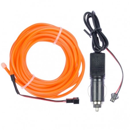 Cable luz moldeable tuning naranja auto 2m + mechero
