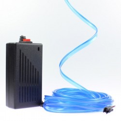 Fil lumineux bleu collerette 5m avec alimentation 220V + clignotement 