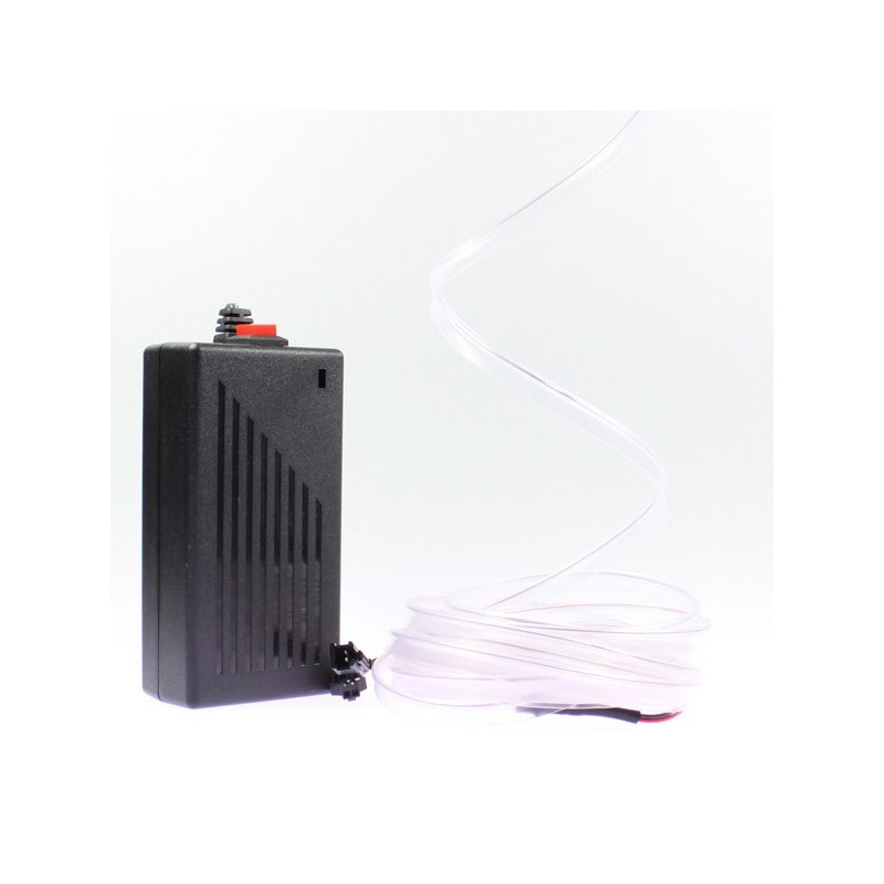 Cable luminoso collar blanco 5m con transformador 220V + intermitente 