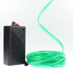 Fil lumineux vert collerette 5m avec alimentation 220V + clignotement 