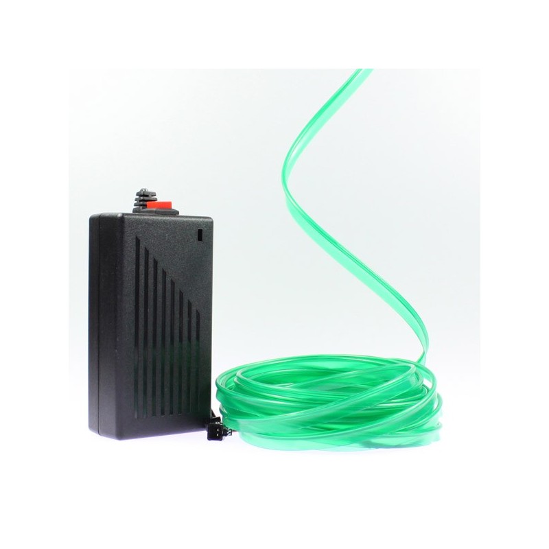 Grüner Leuchtfaden mit 5 m langem Halsband und 220-V-Stromversorgung + Blinklicht