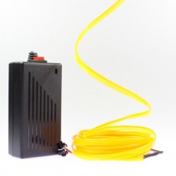Fil lumineux jaune collerette 5m avec alimentation 220V + clignotement 