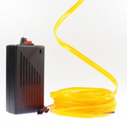 Fil lumineux orange collerette 5m avec alimentation 220V + clignotement 
